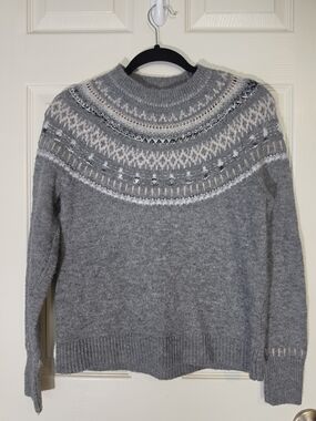 Caslon Gray Fair Isle Turtleneck Sweater